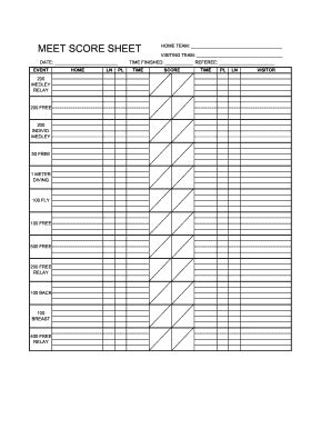 Official Swimming Diving Score Sheet - Blank Fillable Template | Fill ...