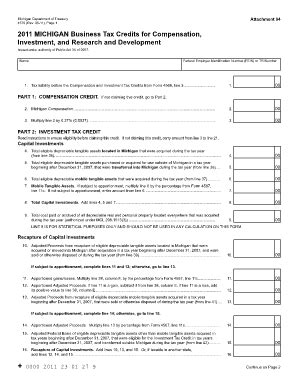 Michigan Business Tax Credits Form 4570 - Blank Fillable Template ...