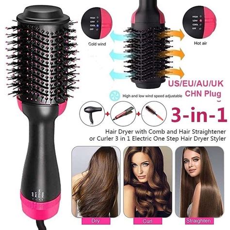 New 3-in-1 Hair Dryer & Hair Curler & Comb One Step Hot Air Brush ...