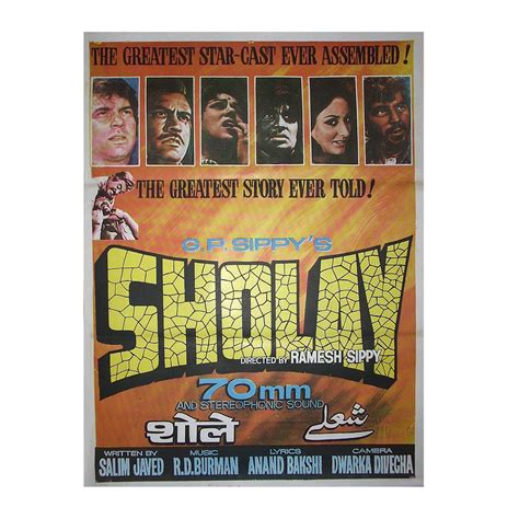 SHOLAY :Bollywood original movie poster 1975 Amitabh Bachchan,Dharmend ...