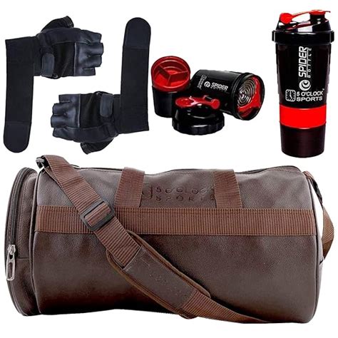 Buy 5 O' CLOCK SPORTS Gym Bag Combo Set Enclosed With Soft Leather Gym ...