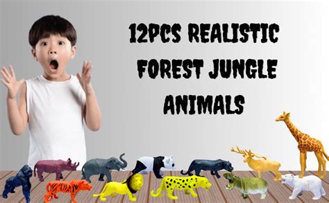 Buy Mallexo Forest Jungle Animals Toys for Kids 3+| 12 Pcs Big Size ...