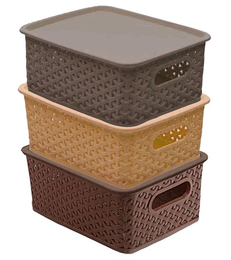 Kuber Industries Plastic Multipurpose Solitaire Storage Basket with Lid ...