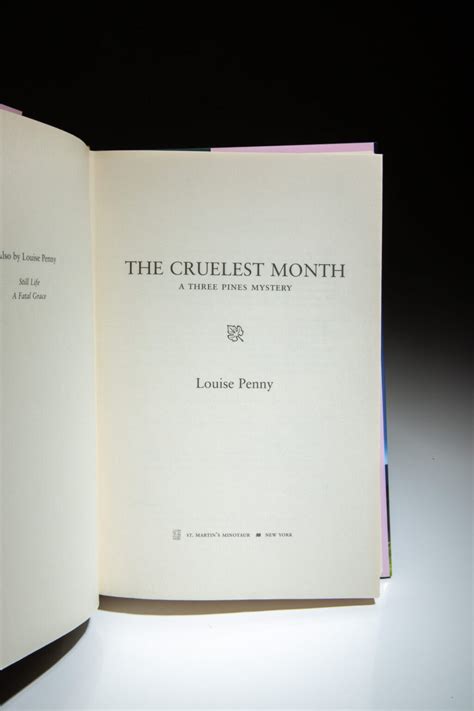 The Cruelest Month - The First Edition Rare Books