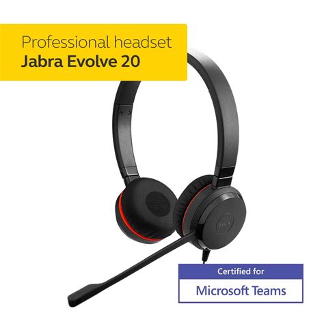 Jabra Evolve 20 MS Stereo On Ear Wired Headphones with Mic (black ...