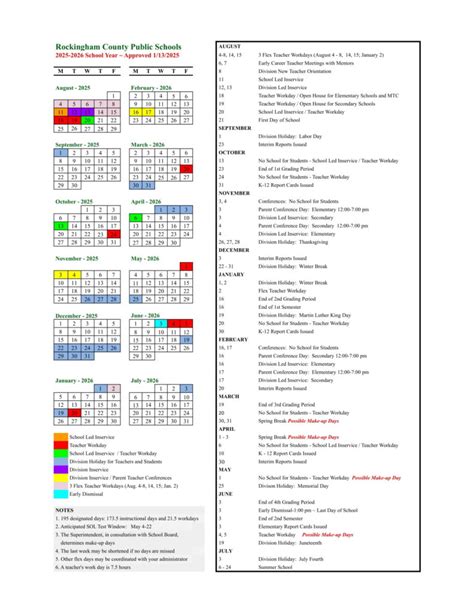 Rockingham County Public Schools Calendar 25-26 Revised [PDF] - EduCounty