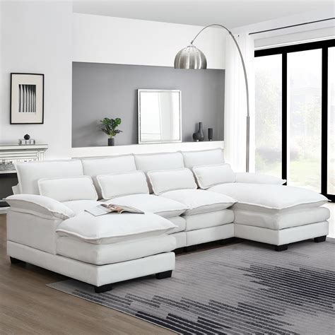 Amazon.com: Free Combination Cloud Curved Sofa with Chaise Lounge ...