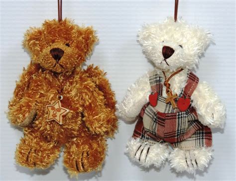 Miniature Teddy Bear Ornaments - 12 pc. Assorted Set