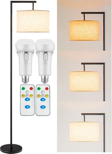 Modern Battery Operated Floor Lamp Cordless for Living Room, Dimmable ...