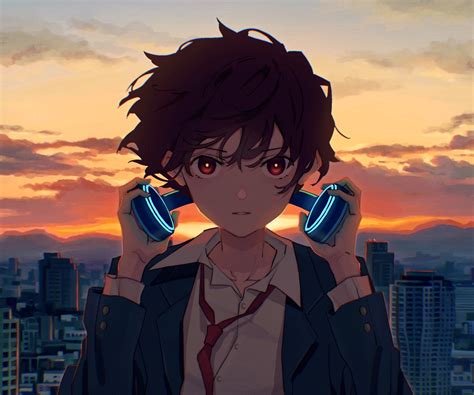 Download Anime Boy Vibe Music Headphones Anime Boy HD Wallpaper