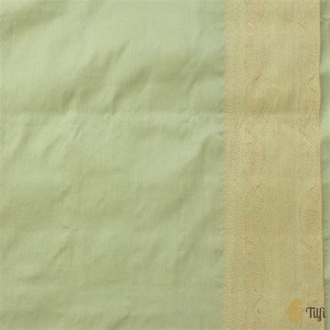 Light Sage Green Pure Katan Silk Banarasi Handloom Saree - Tilfi