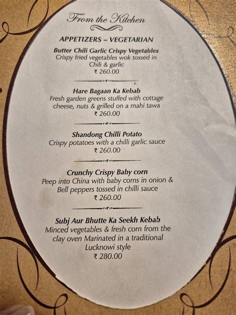 Menu at Mg's Fine Dining, Bengaluru