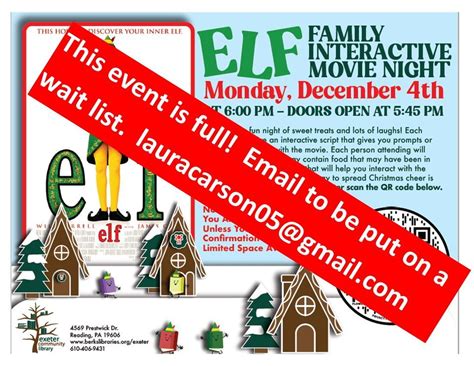 Elf Interactive Movie Night, The Exeter Community Library, West Reading ...
