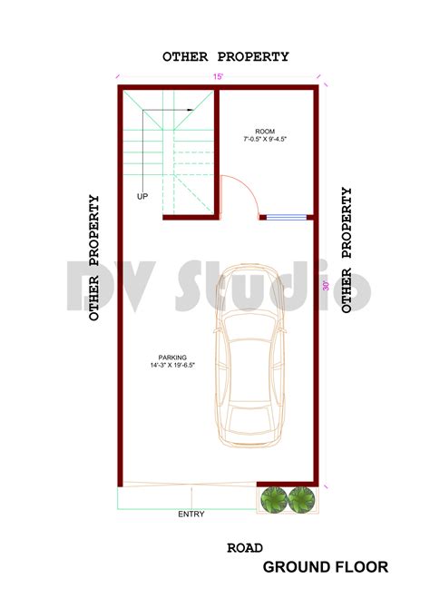 15X30 House Design Option 3 - DV Studio