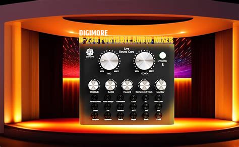 DIGIMORE V8 Live Sound Card Analog Audio Mixer | Bluetooth, Echo, 4 ...