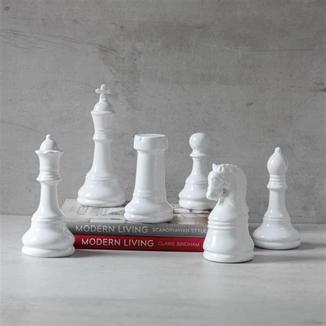 Buy Mateo White Chess Piece Sculptures (Set of 6) - Home Artisan