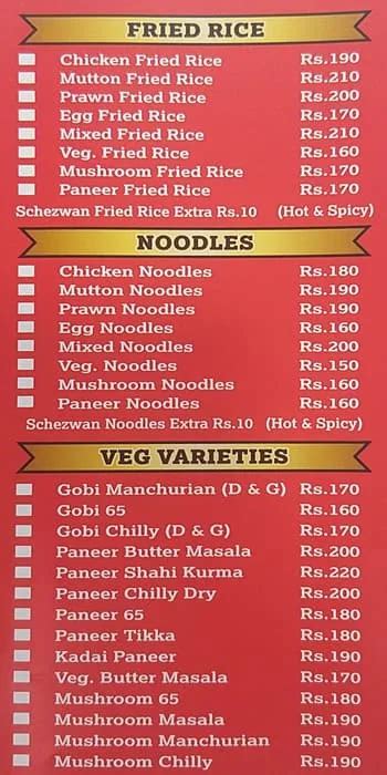 Menu of SS Hyderabad Biryani, Royapuram, Chennai | January, 2026 | Save 10%