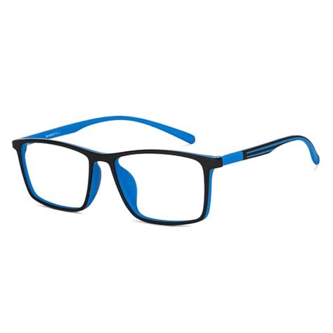 Buy Blue Block Zero Power Screen Glasses : Black Full Rim Rectangle ...