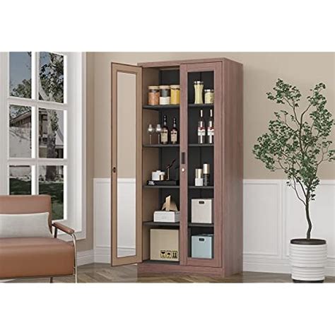 AFAIF Curio Cabinet Glass Display Cabinet with Glass | Ubuy India