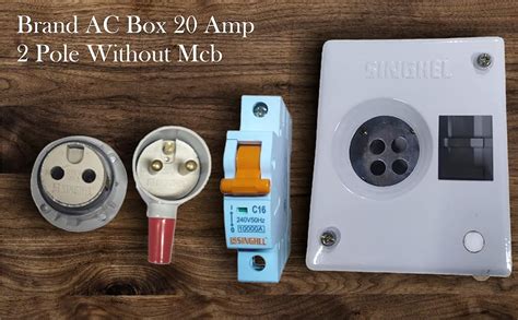 Singhel Brand AC Box 20 Amp 2 Pole with Plug and Socket : Amazon.in ...