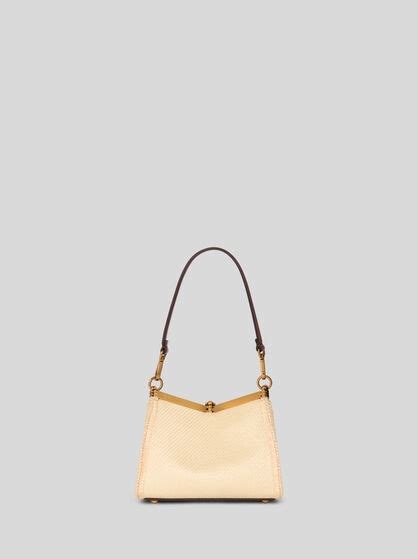 SMALL EMBROIDERED RAFFIA VELA BAG