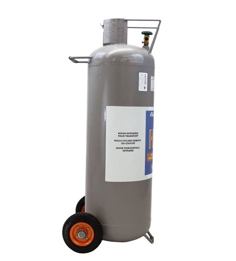 100lb Horizontal & Vertical Propane Cylinder with POL & Wheels - Flame King