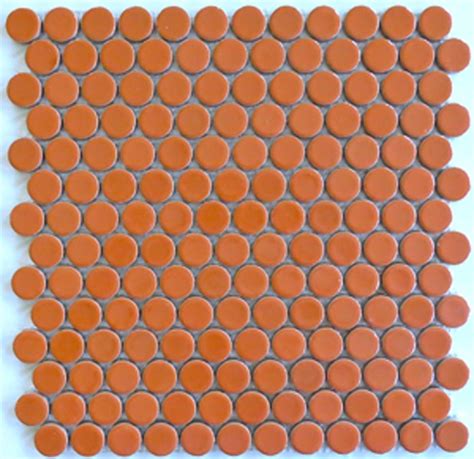 Sherbet Orange ModDotz Tile Mosaic Rounds | Penny round tiles, Round ...