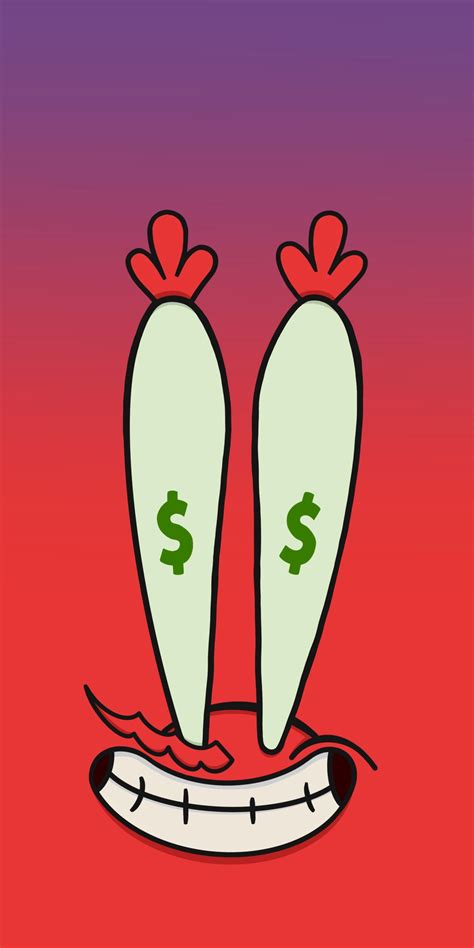 SpongeBob Wallpapers with Mr. Krabs Money Eyes - Red Background HD