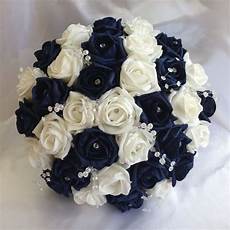 Navy And White Wedding Flowers by Wedding Flowers Navy Blue White Foam Bouquet Navy And White Wedding Flowers