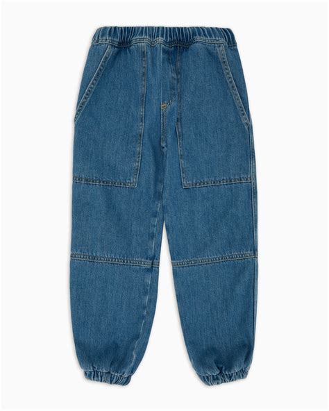 Jeans with elasticated waist and hem | Emporio Armani