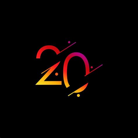 20 Years Anniversary Celebration Elegant Number Vector Template Design ...
