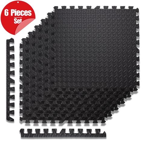 Puzzle Exercise Mat, 24" EVA Interlocking Foam Floor Mat for Home Gym ...