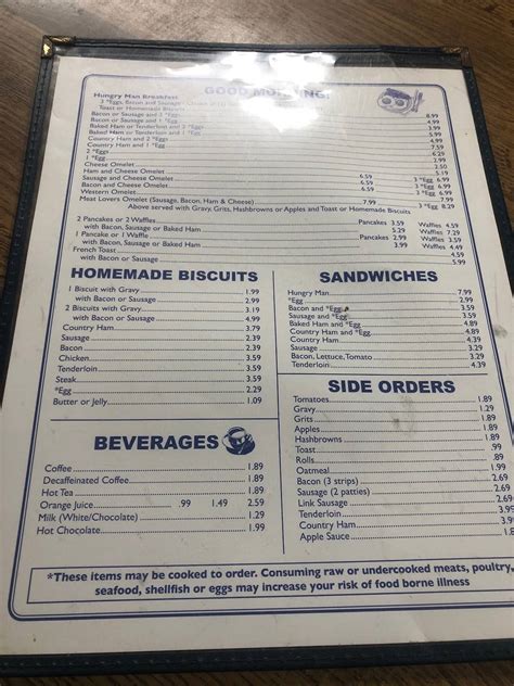 Menu at Dick's Drive In restaurant, Eden