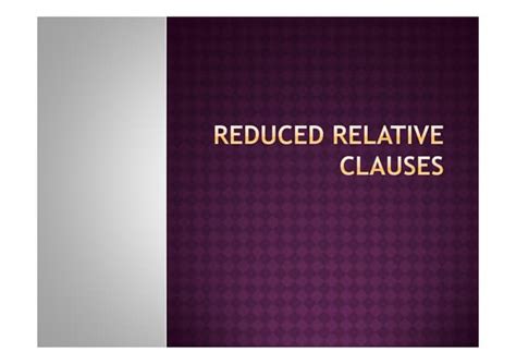 Image result for Reducec Relative Participle Clauses