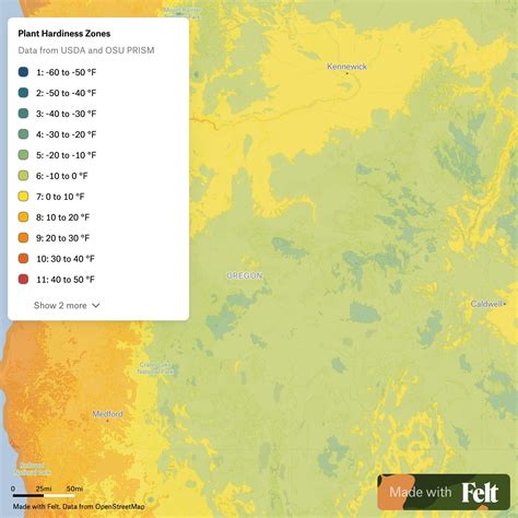 Plant Hardiness Zones in Oregon