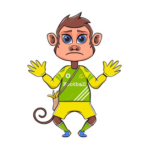 Premium Vector | Monkey football player goalkeeper King Monkey Mascot