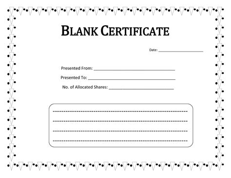 Blank Certificate Templates Free Download - Evelynmercy.com