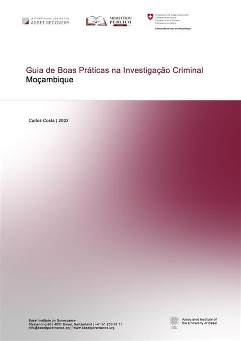 Guia de Boas Práticas na Investigação Criminal em Moçambique | Basel ...
