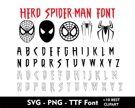 Hero Spider-man Font Spider Clipart Font SVG for Cricut Spider-man ...