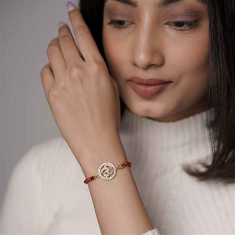 OM Swarovski Red Thread Bracelet – Matree by Neha Wahi