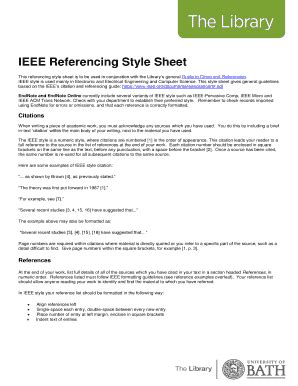 Fillable Online IEEE Referencing Style Sheet Fax Email Print - pdfFiller