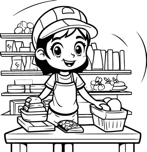 Shopkeeper Coloring Pages 的图像结果