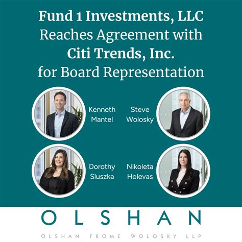 Olshan Frome Wolosky LLP on LinkedIn: Fund 1 Investments, LLC Reaches ...