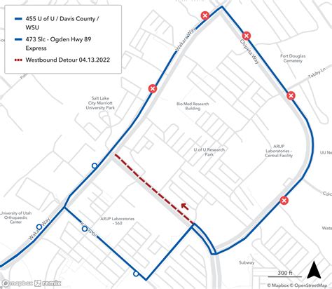 Routes 455 and 473 on Detour in Salt Lake City