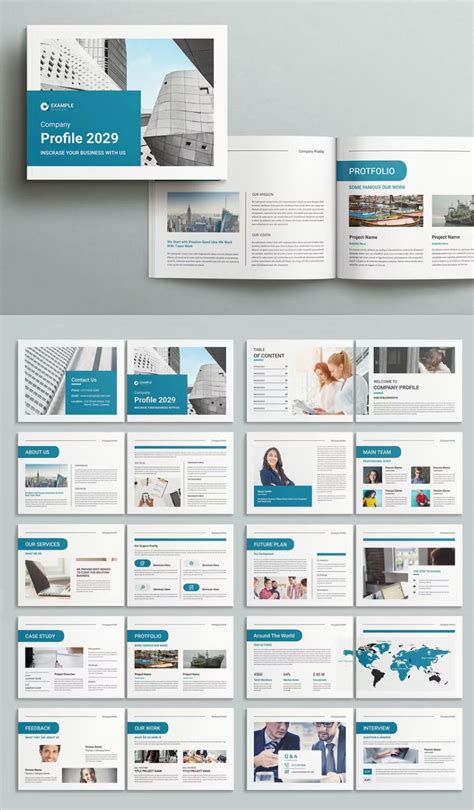 Company Profile Landscape Brochure Template InDesign INDD | Company ...