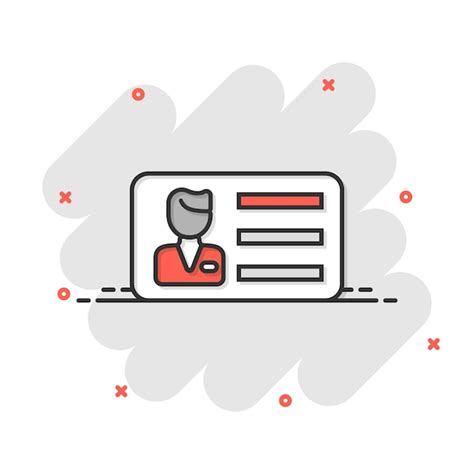 Ausweis-Symbol im Comic-Stil Identitäts-Tag-Cartoon-Vektor-Illustration ...