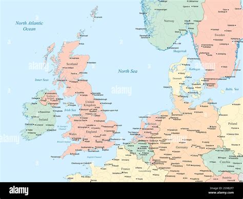 England Map Europe England On Europe Map Vector Illustration. High