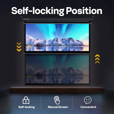 VIVOHOME Projector Screen Pull Down, 1:1 120 Inch Retractable ...