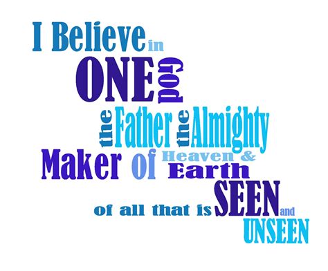 Nicene Creed Craft- One God