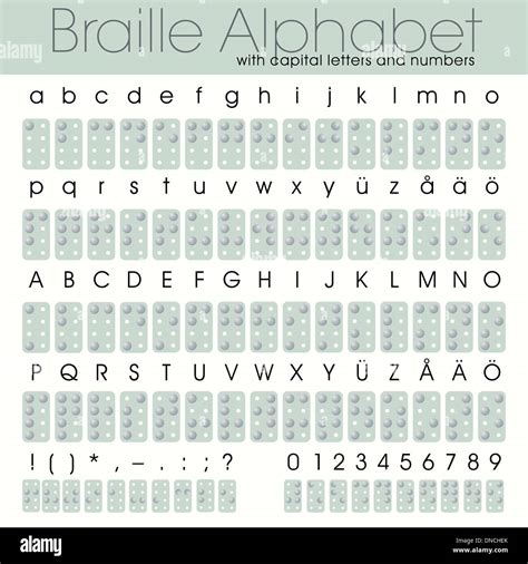Braille alphabet with capital letters and numbers Stock Vector Image ...